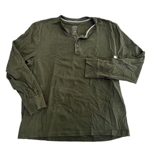 St. John’s Bay Dark Green Men’s Long Sleeve Legacy Henley Size XL 100% cotton